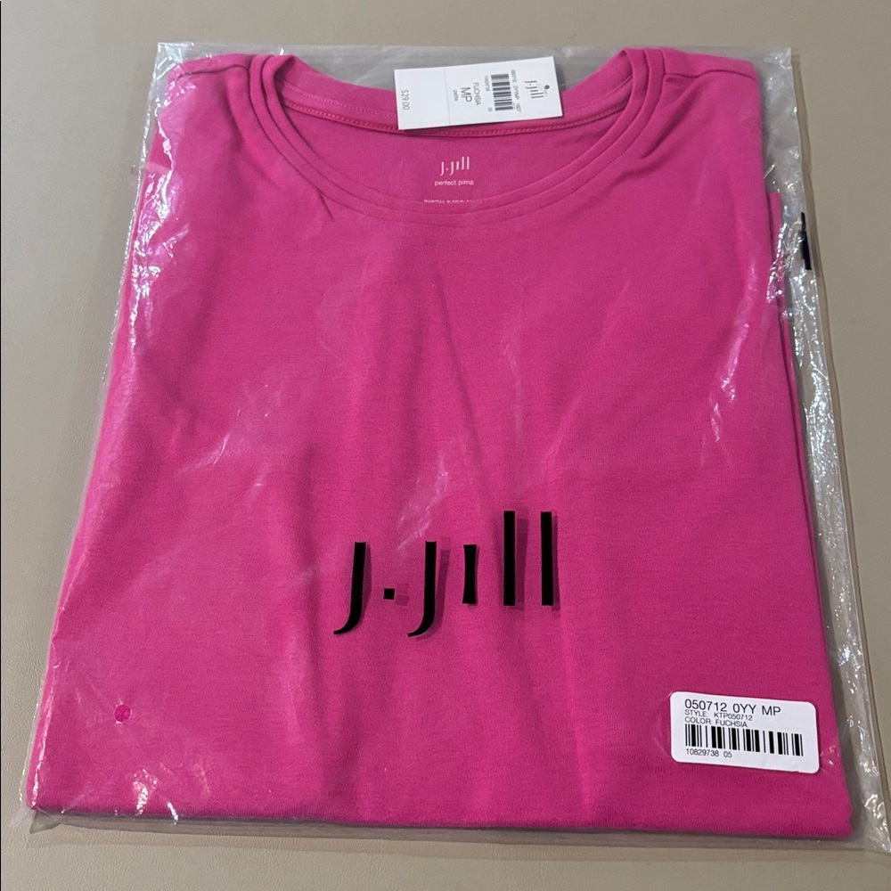 J. Jill Perfect Pima Fuchia Sleeveless Tee / Top NWT Size MP